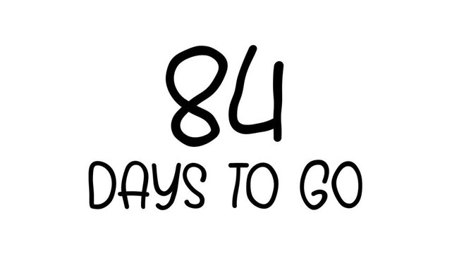 84 days to go Hand Drawn Scribble Text Effect