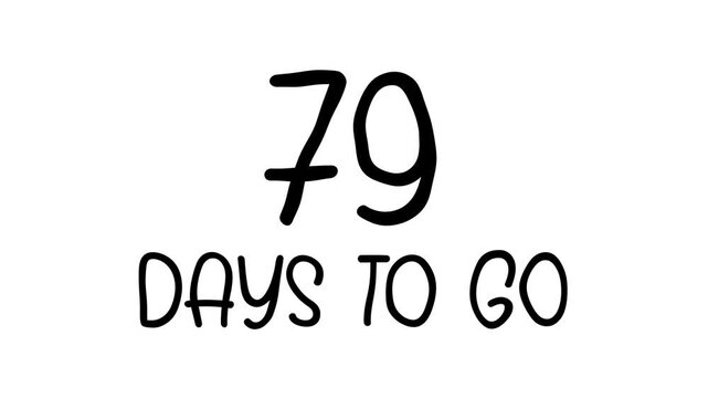 79 days to go Hand Drawn Scribble Text Effect