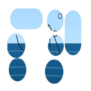 Scissors cutting paper with water droplet effect