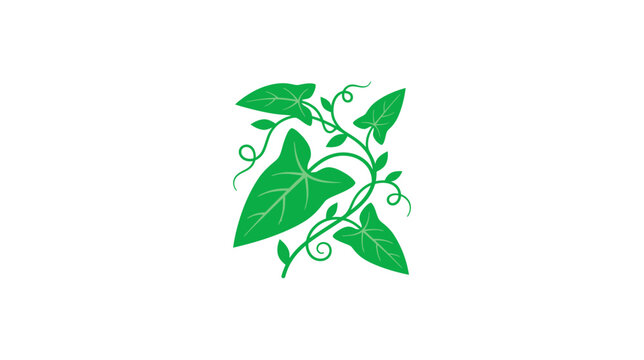 Green Vine Leaves Swirling Pattern