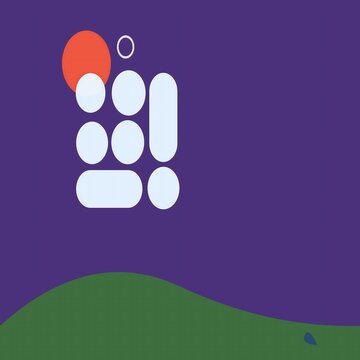 Minimalist stylized human silhouette icon with orange highlight