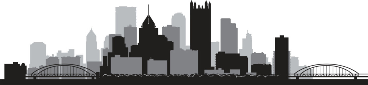PITTSBURGH city skyline prepared in vector