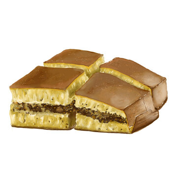 Hok Lo Pan Sweet Martabak Water Color Illustration 
