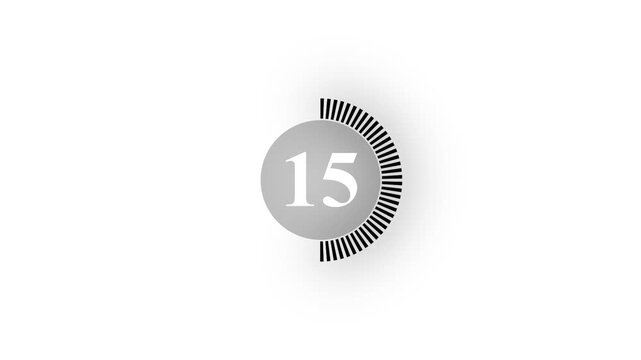 Number 30 countdown timer icon inside a circular dial on white background