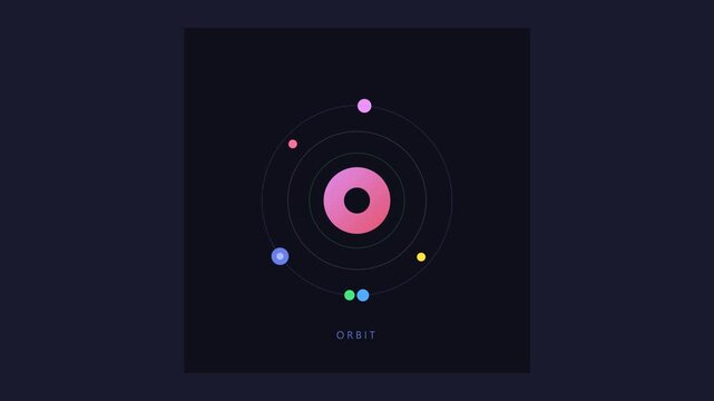 Minimal Solar System Orbit Loop with Colorful Planets Rotating