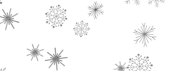 Obraz premium Elegant abstract background featuring delicate silver snowflakes drifting down on a clean white back