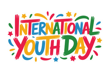 Fototapeta premium Colorful International Youth Day Typography Vector Design