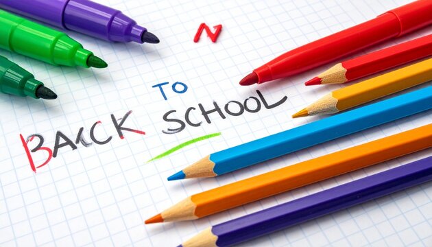 Graph paper with colorful markers and erasers.