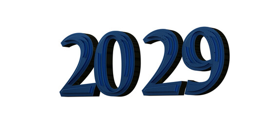 Bold 2029 text in denim style, perfect for new year greetings and futuristic themes. © vegefox.com