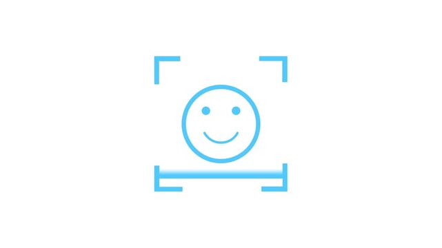 Biometric face recognition scanning failed animation with red cross mark icon. Facial scan error access denied security system for smartphone concept.