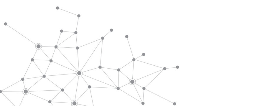 Minimal Digital Network Connection Background with Geometric Technology Lines and Data Nodes Design