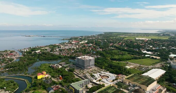 Aerial view of city of Bacolod It is the capital of the province of Negros Occidental, Philippines.