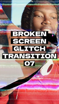 Broken Screen Glitch Transition - Vertical Version 07