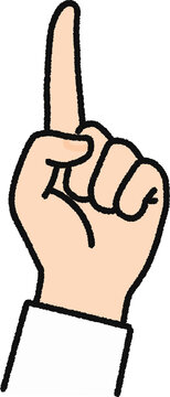 Hand with index finger pointing up vector illustration isolated on transparent background