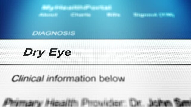 Generic Health Portal with Optometry or Eye issue -Dry Eye