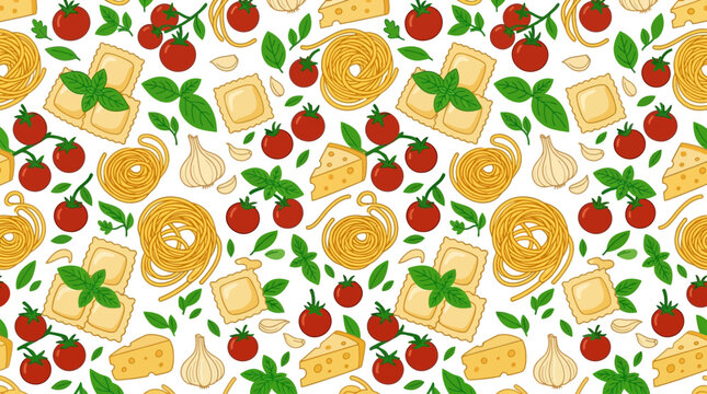 Italian Food Ingredients Pattern