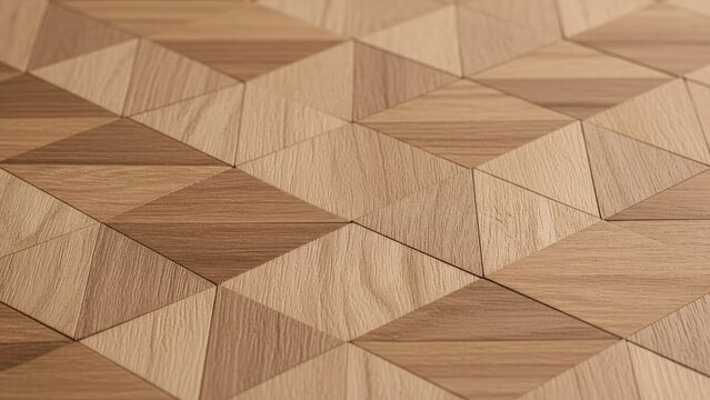 Geometric wooden floor parquet pattern with triangular tiles.