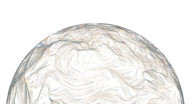 Abstract sphere with flowing lines representing complex patterns and energy