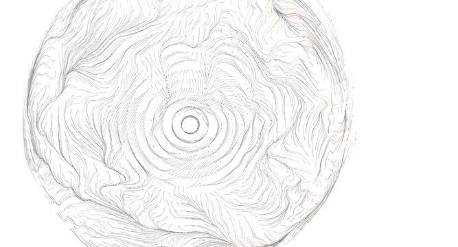 Intricate abstract sphere with flowing lines and concentric circles texture.