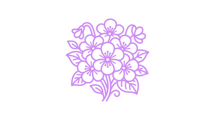Fototapeta premium Purple viola floral bouquet graphic.