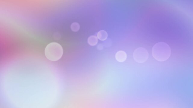 Soft violet purple, pastel cyan, and lavender liquid gradient motion loop featuring gentle floating bokeh dots for serene wellness video background