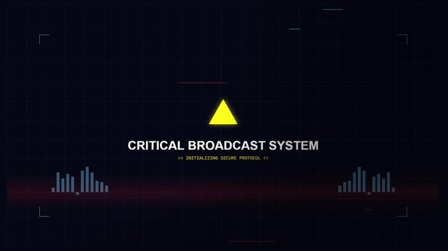Digital Alert Interface with Critical Broadcast System Warning Graphic