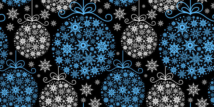Christmas vintage sketch seamless pattern. Happy New Year hand drawn doodle background. Vector line art isolated illustration