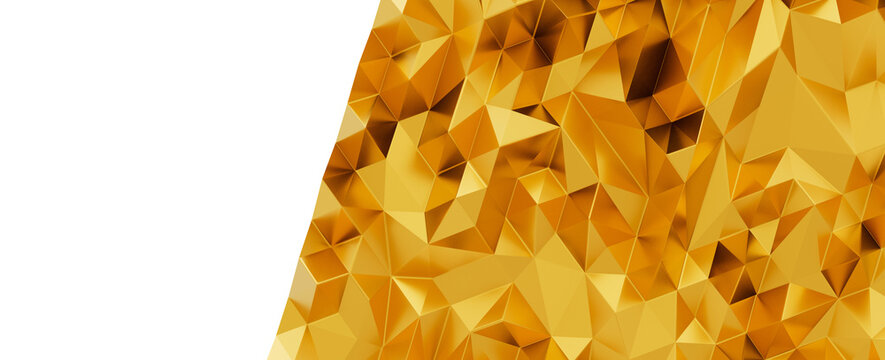 Luxurious abstract golden geometric low poly pattern design.