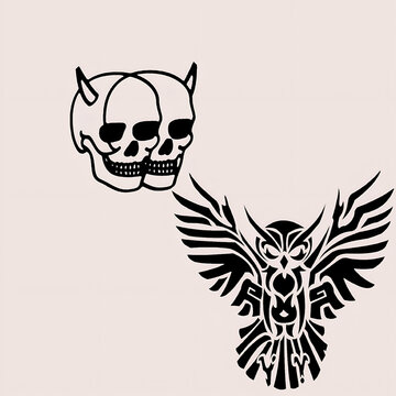 skull with wings