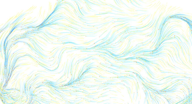 Visually captivating abstract background with dynamic flowing lines and scattered particles.
