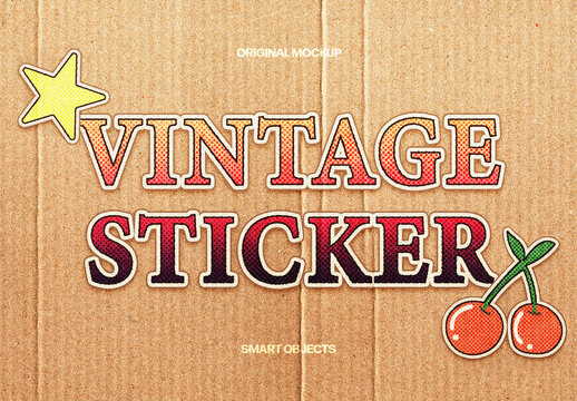 Vintage Sticker Mockup For Branding And Packaging Design