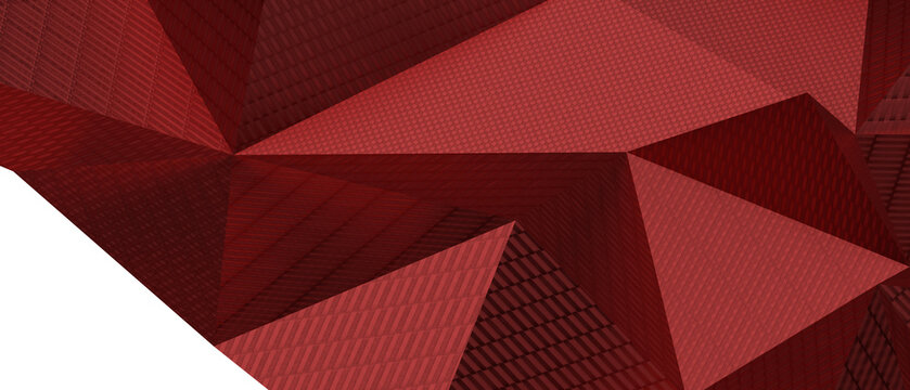 Dark red abstract geometric background with textured surfaces and sharp angular shapes.