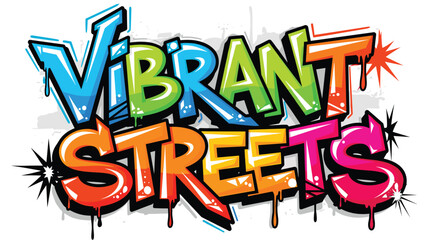 Colorful Graffiti Art on Urban Street Wall Vibrant Street Art Mural. © rizkain