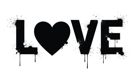 Urban Street Art Love Graffiti Design with Heart Symbol. © rizkain