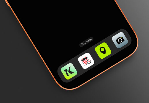 Smartphone with App Icon Mockup Template