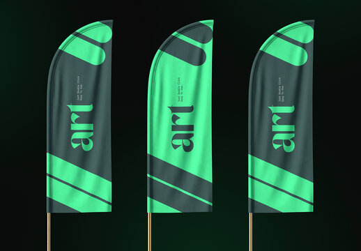 Feather Flag Banner Mockup Set