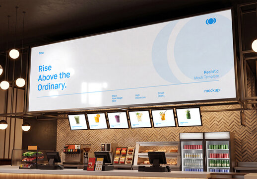 Restaurant Menu Lightbox Billboard Mockup