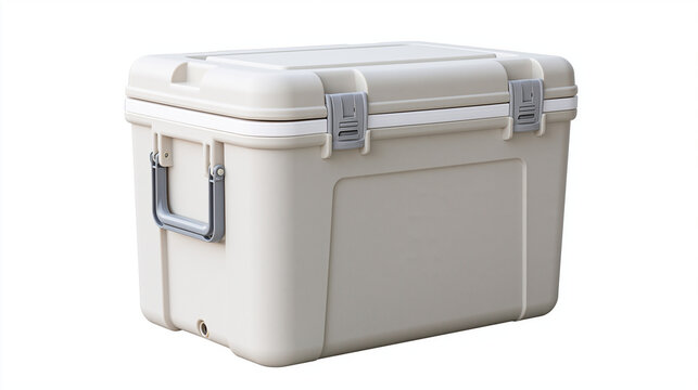 Insulated Fish Cooler Box Isolated on White Background