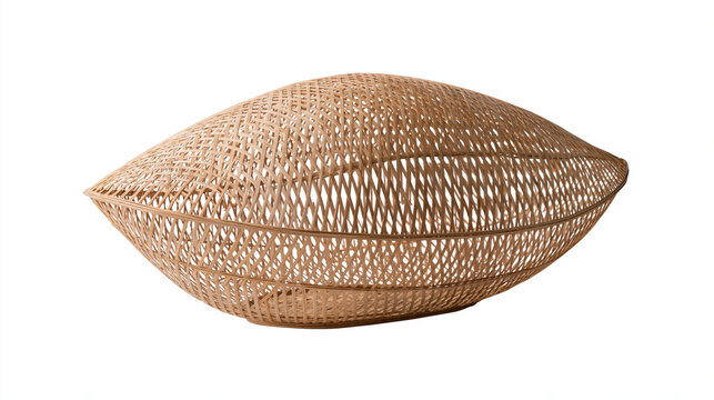 Traditional Fish Basket Trap Isolated on White Background