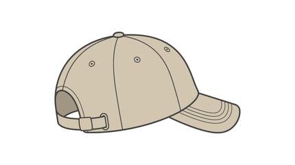 Fototapeta premium Plain beige baseball cap, back view, isolated on white background. Simple, clean design for branding or fashion.