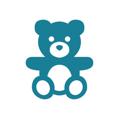 Cute Teddy Bear Plush Toy Icon Vector Solid - Baby Comfort Object