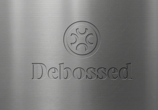 Debossed Metal Text Effect & Logo