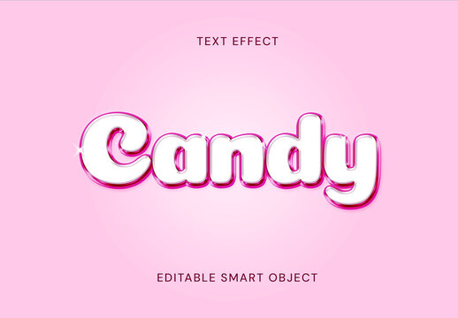 Pink Glossy Candy 3D Text Effect