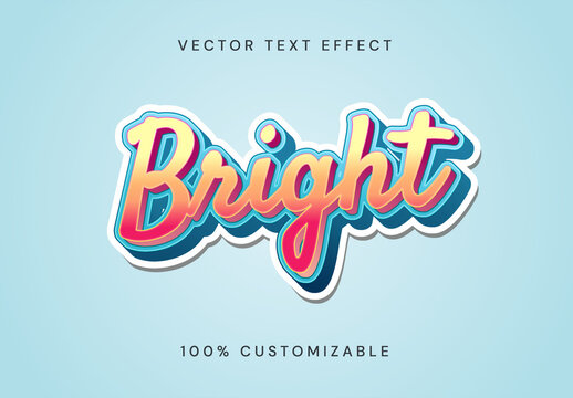 Colorful 3D Script Text Effect