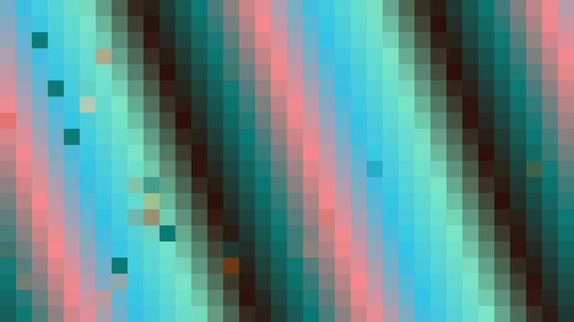 Abstract colorful pixelated pattern with vibrant diagonal stripes