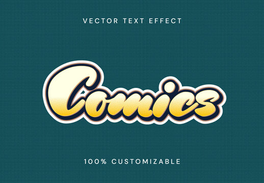 Retro Comic Vector Text Effect