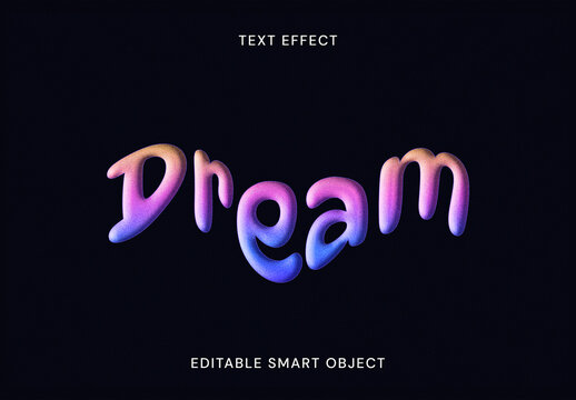 Inflated Chrome Text Effect