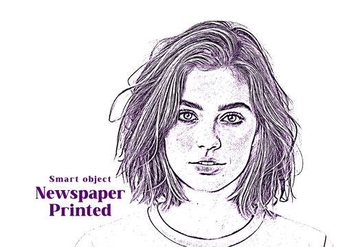 Newspaper Printed Sketch Photo Effect