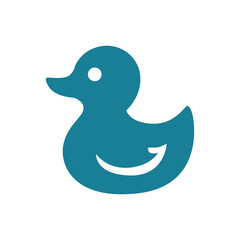 Rubber Duck Baby Toy Icon Vector Illustration Isolated on White Background