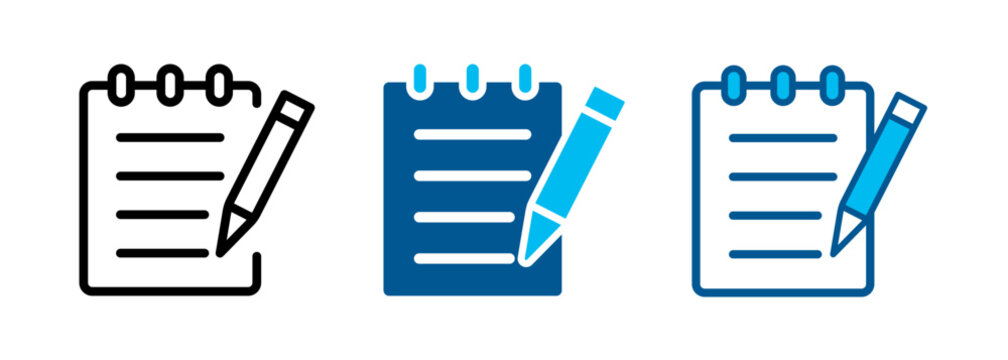 Note icon. Write in notepad with pen, edit document symbol. Vector and Transparent PNG